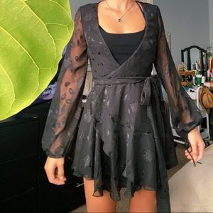Black wrap mini dress